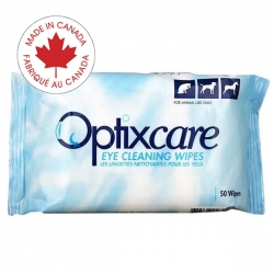 Optixcare Wipes - chustki z hialuronianem do higieny okolic oczu dla psów/kotów/zwierząt